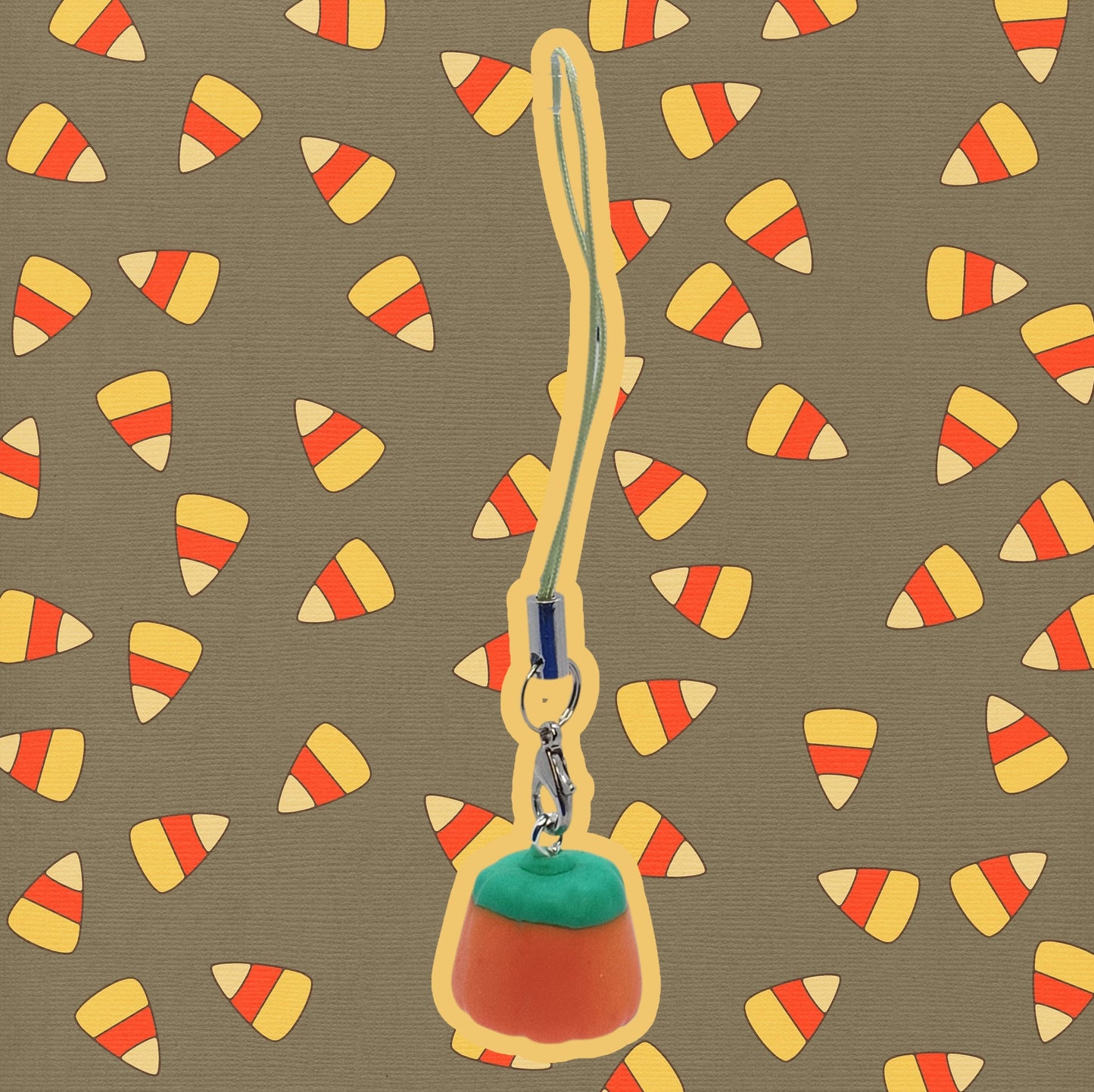 Pumpkin Candy Corn Necklace – Handmade Food-Themed Jewelry