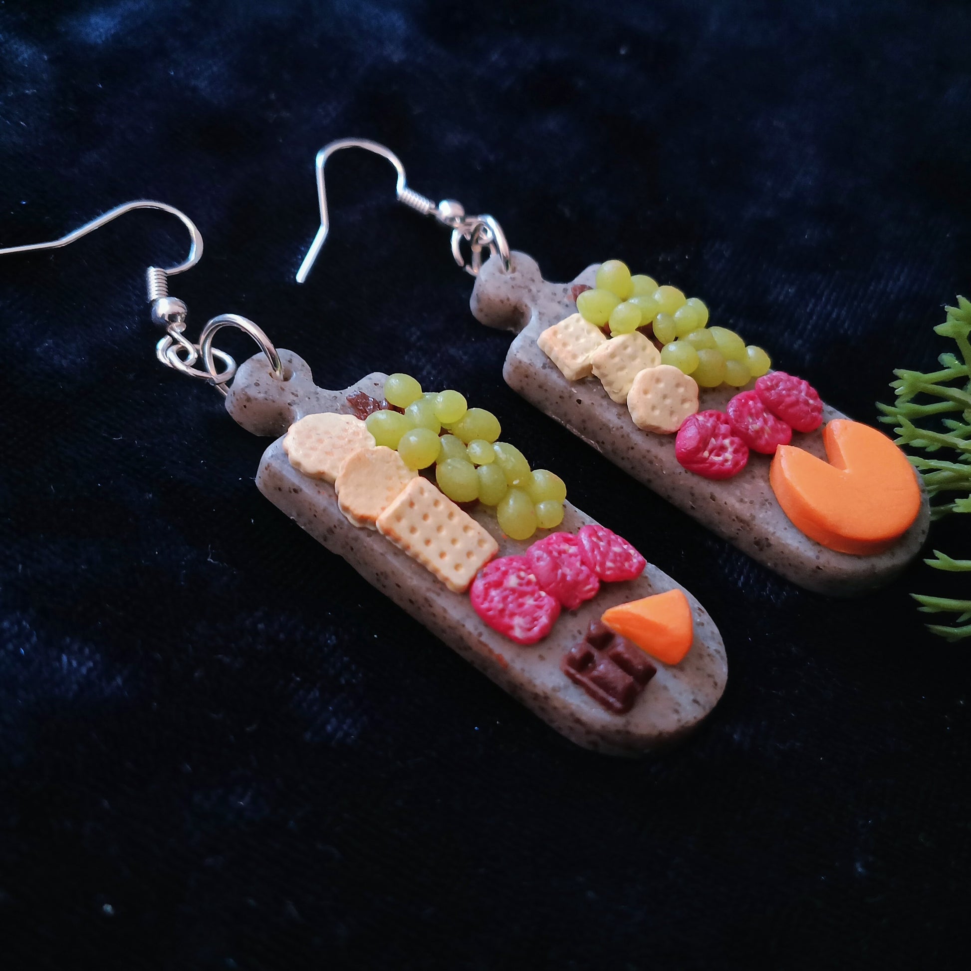 charcuterie board themed earrings