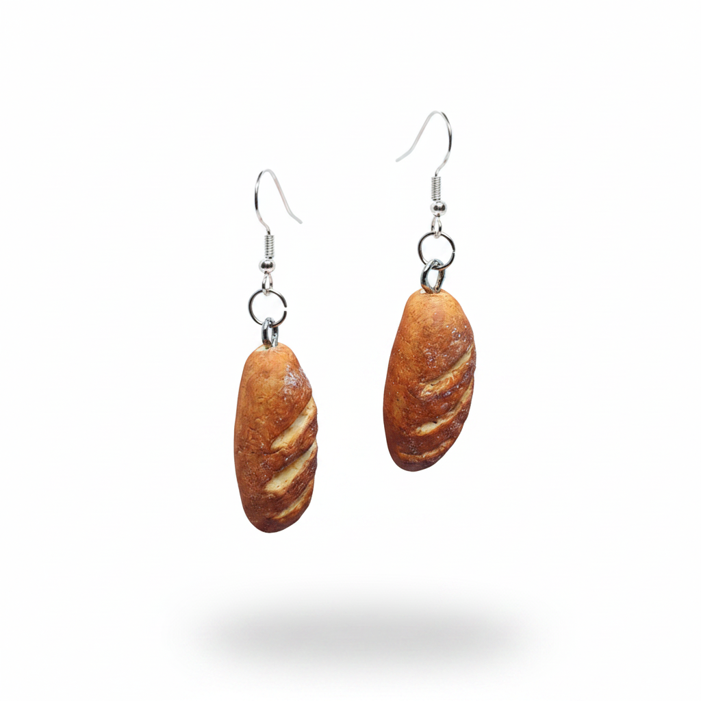 Bread Roll Earrings Floating