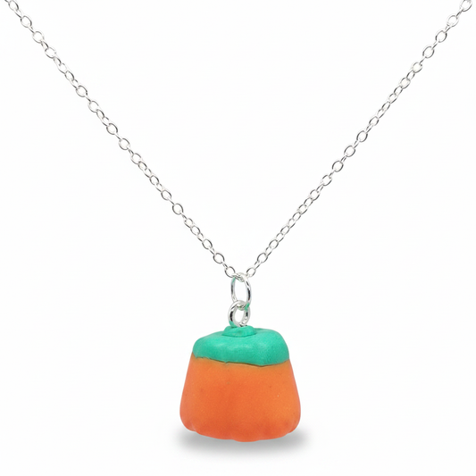 Pumpkin Candy Corn Necklace – White Background