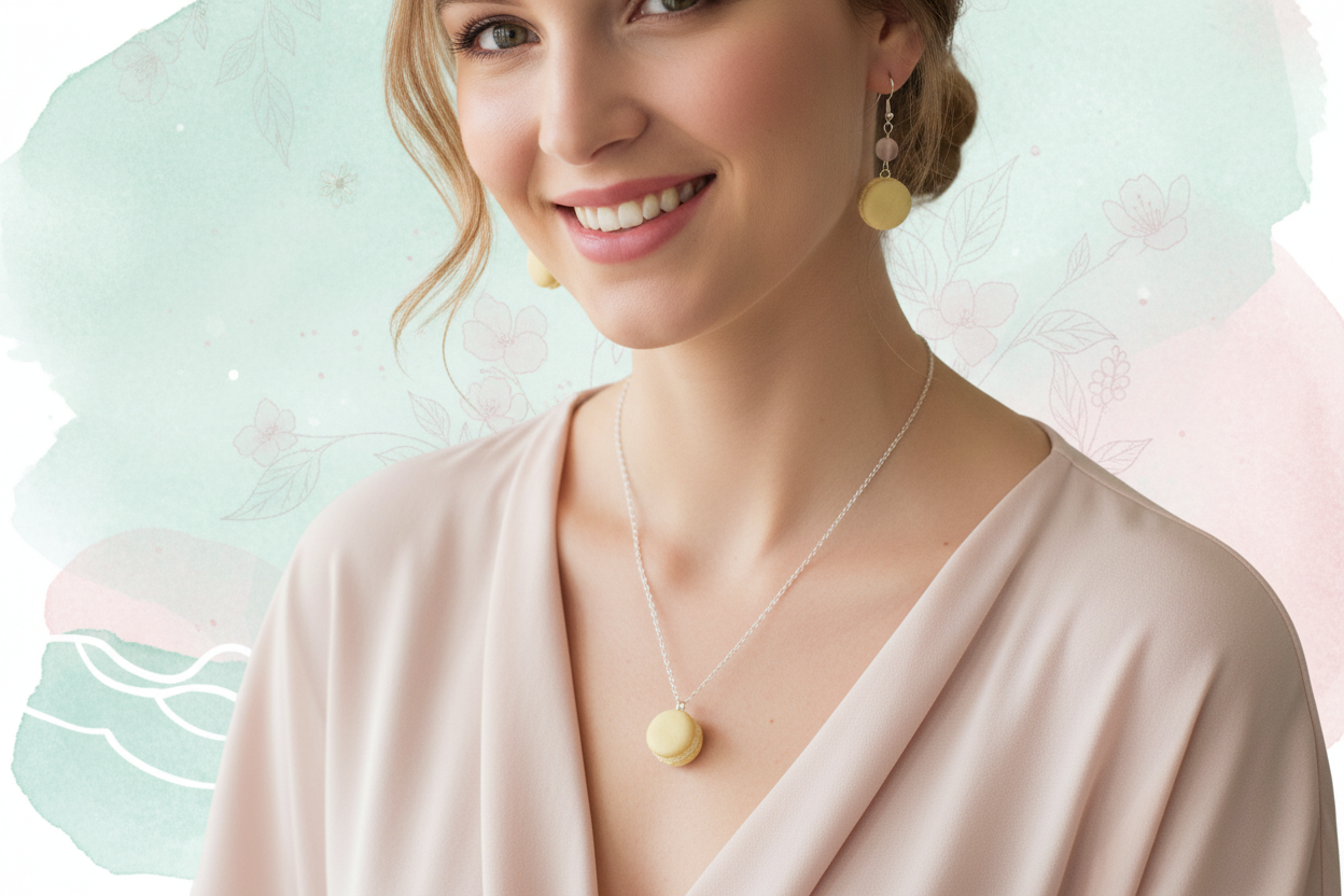 Refined macaron jewelry hero shot
