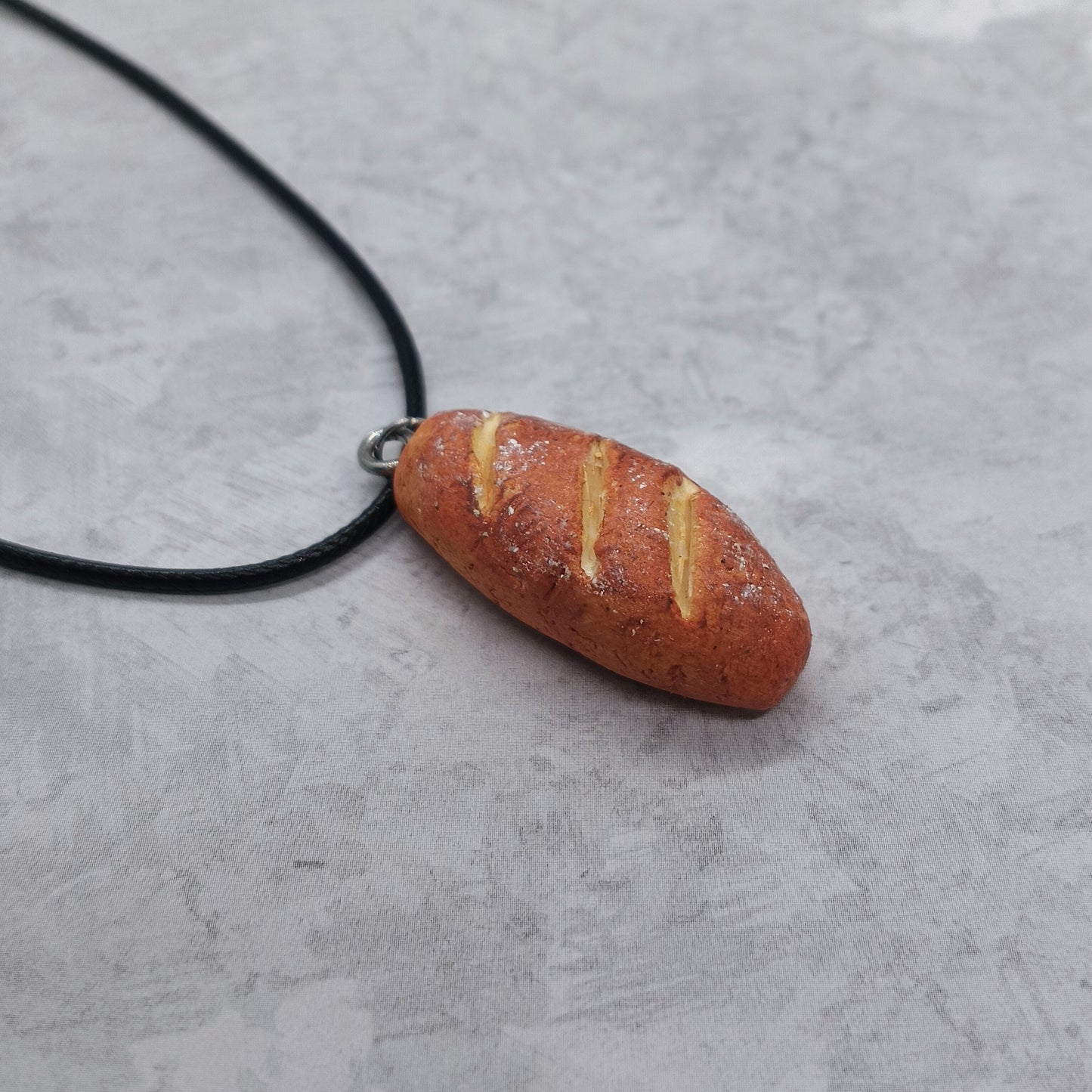 Baguette Pendant Necklace – Handmade Food-Themed Jewelry