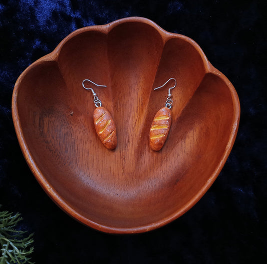 Baguette Dangle Earrings - Handmade Food Jewelry