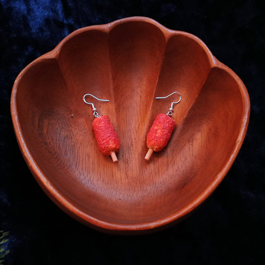 Korean Corn Dogs Dangle Earrings – Handmade Food Jewelry