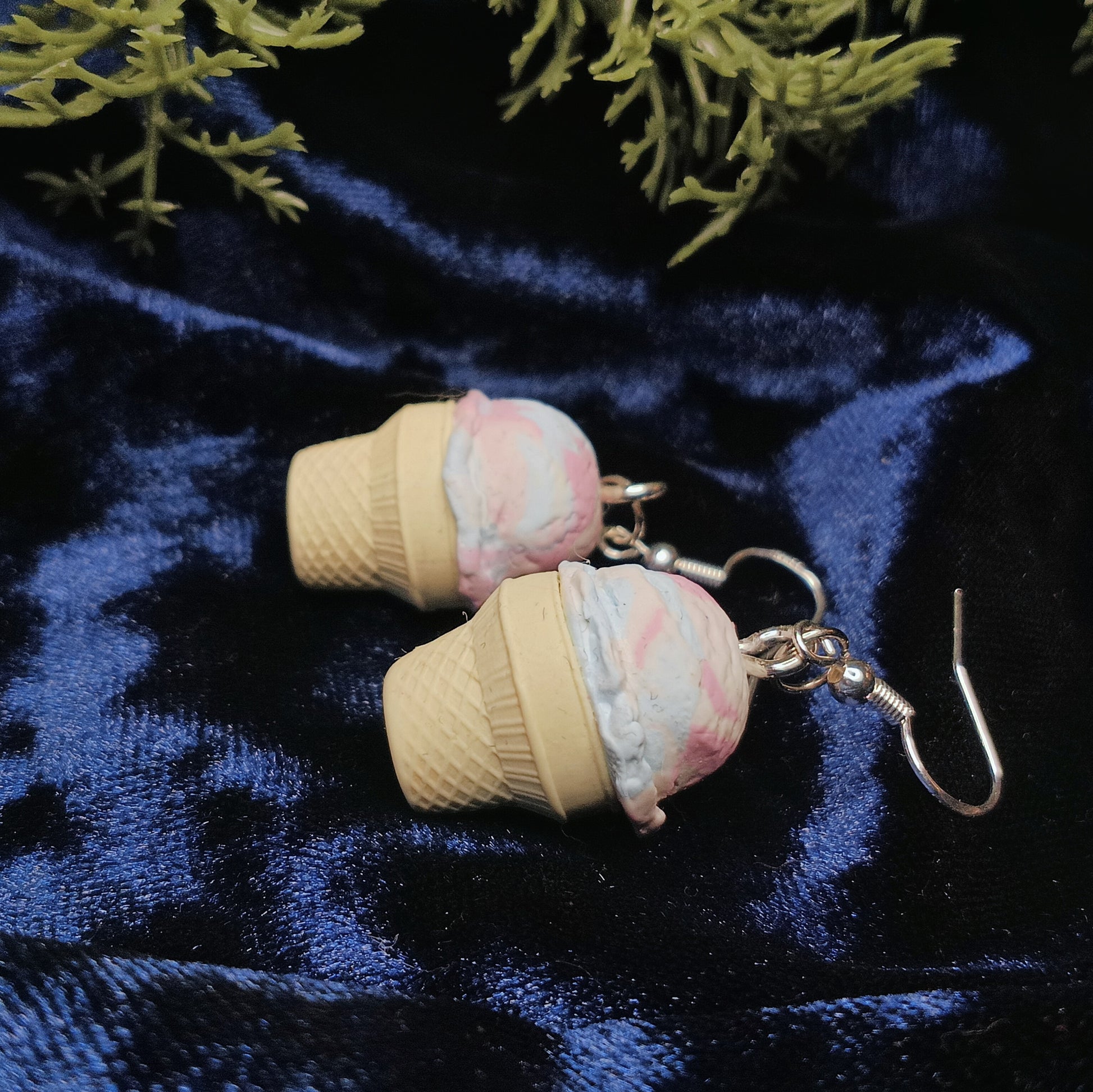 cotton candy ice cream earrings