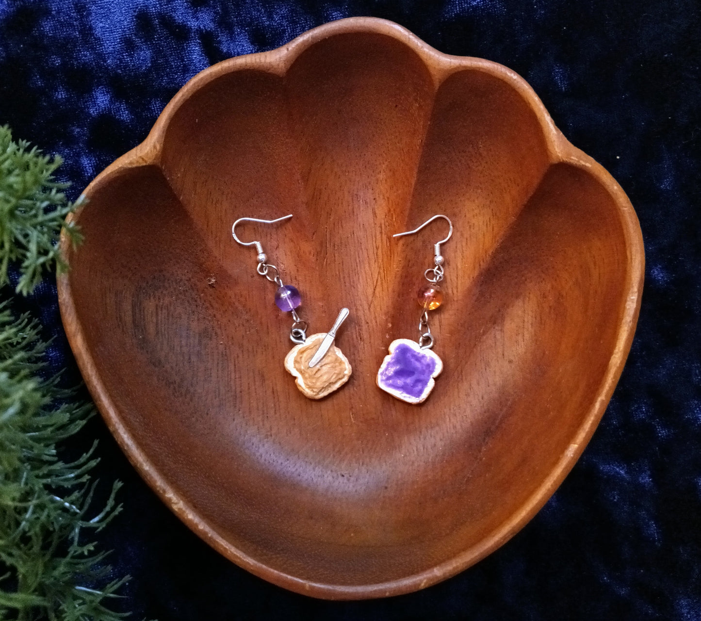 PB & J Dangle Earrings - Handmade Food Jewelry