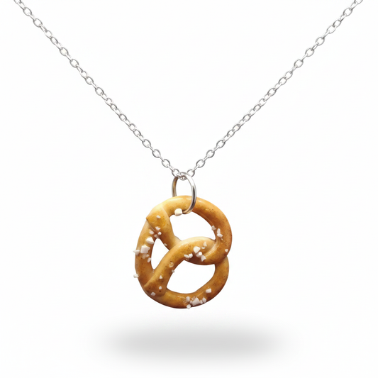 Salted Pretzel Necklace Floating