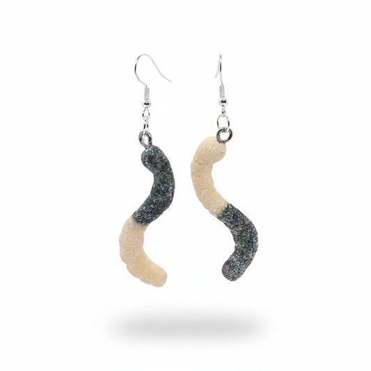 Sour Worm Earrings – White Background
